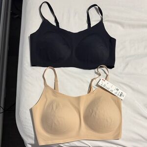 Uniqlo Black and Tan Bralette Duo